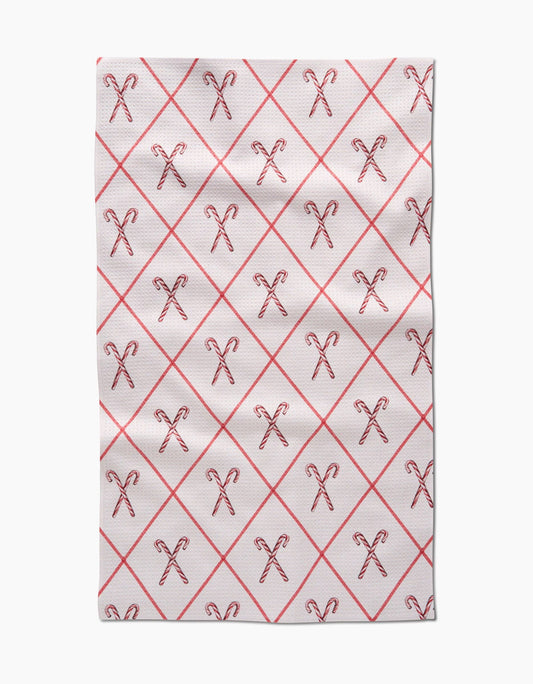 Festive Candy Canes Tea Towel, Feathered Farmhouse