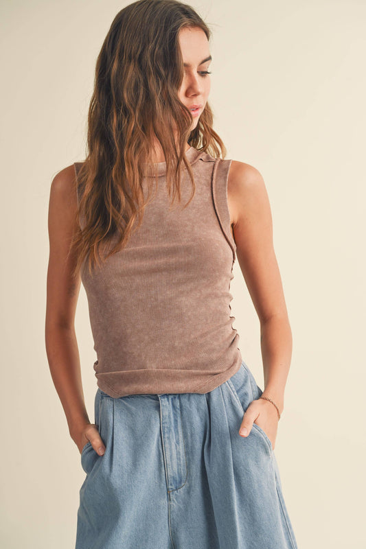 Washed Color Ribbed Tank Top, The Feathered Farmhouse