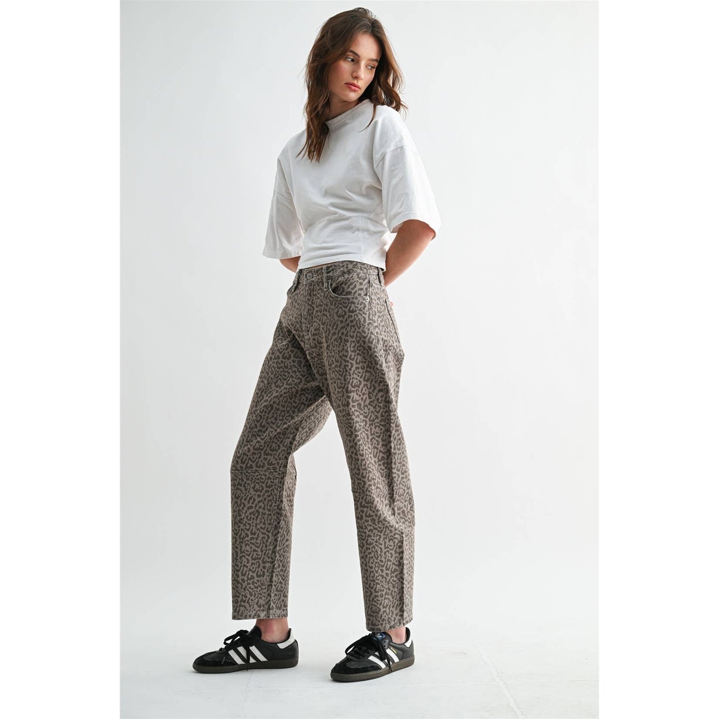 High Rise Ankle Barrel Jeans, Feathered Farmhouse