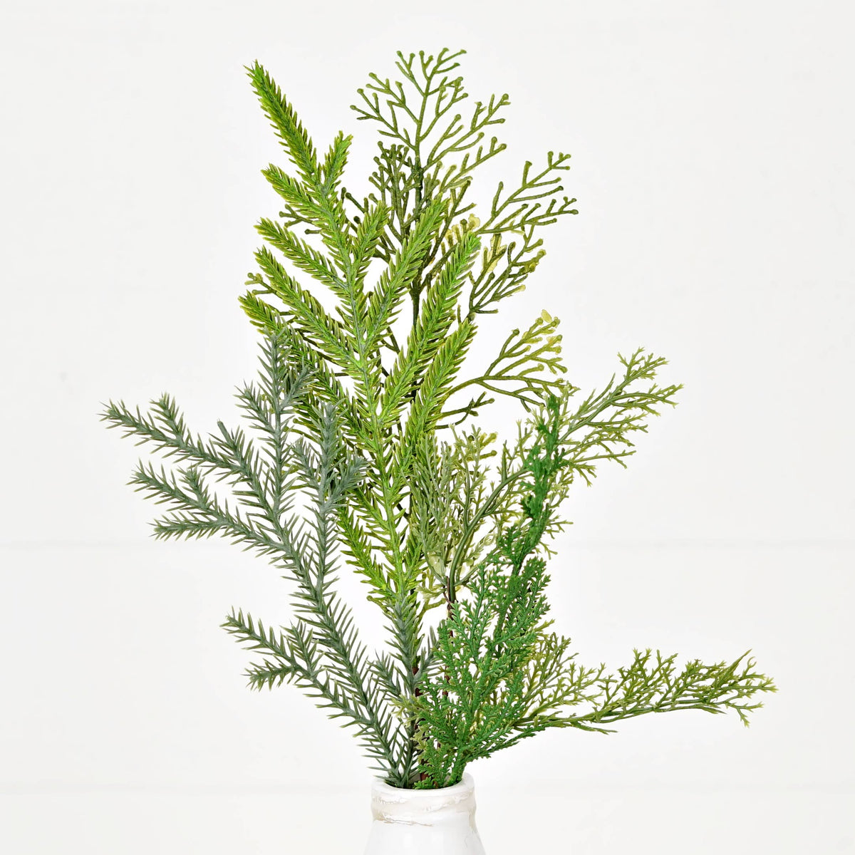 Cedar & Norfolk Pine Real Touch Stem, Feathered Farmhouse