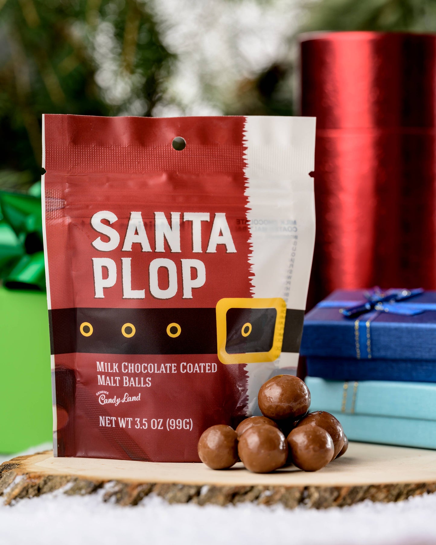 Santa Plop Chocolate Covered Malt Balls, Feathered Farmhouse