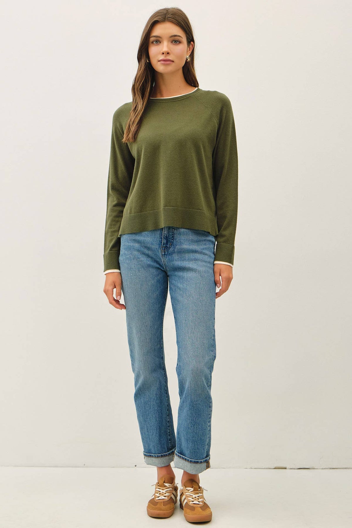 Winter Green Callie Sweater Top, Feathered Farmhouse
