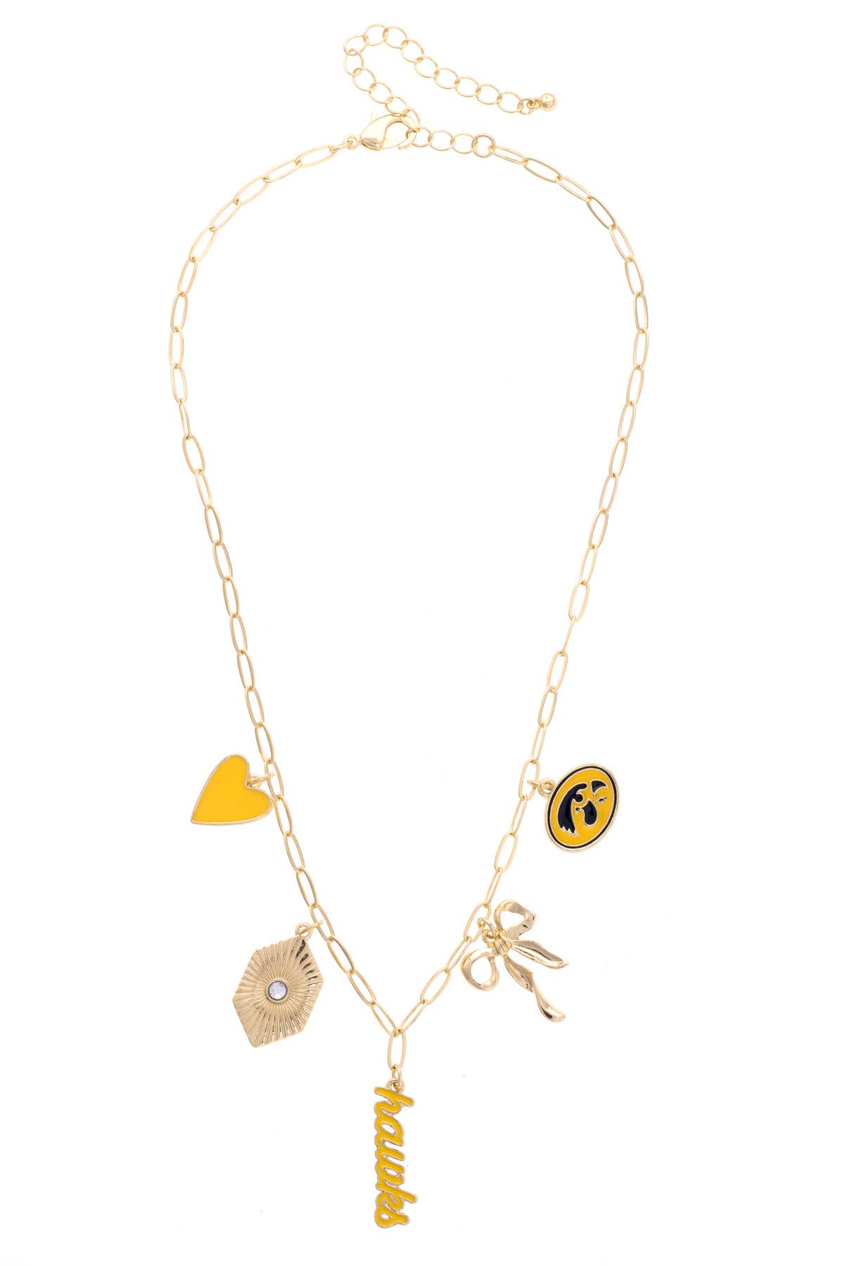 Iowa Hawkeyes Paper Clip Charm Necklace , Feathered Farmhouse