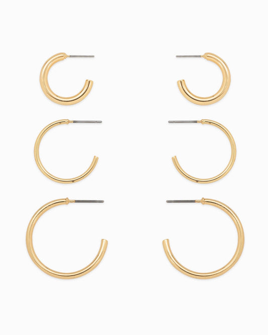 Simple Hoop Earring Set, Feathered Farmhouse
