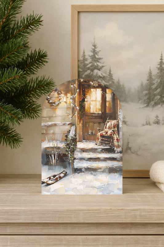 Cozy Winter Porch Arch, Feathered Farmhouse