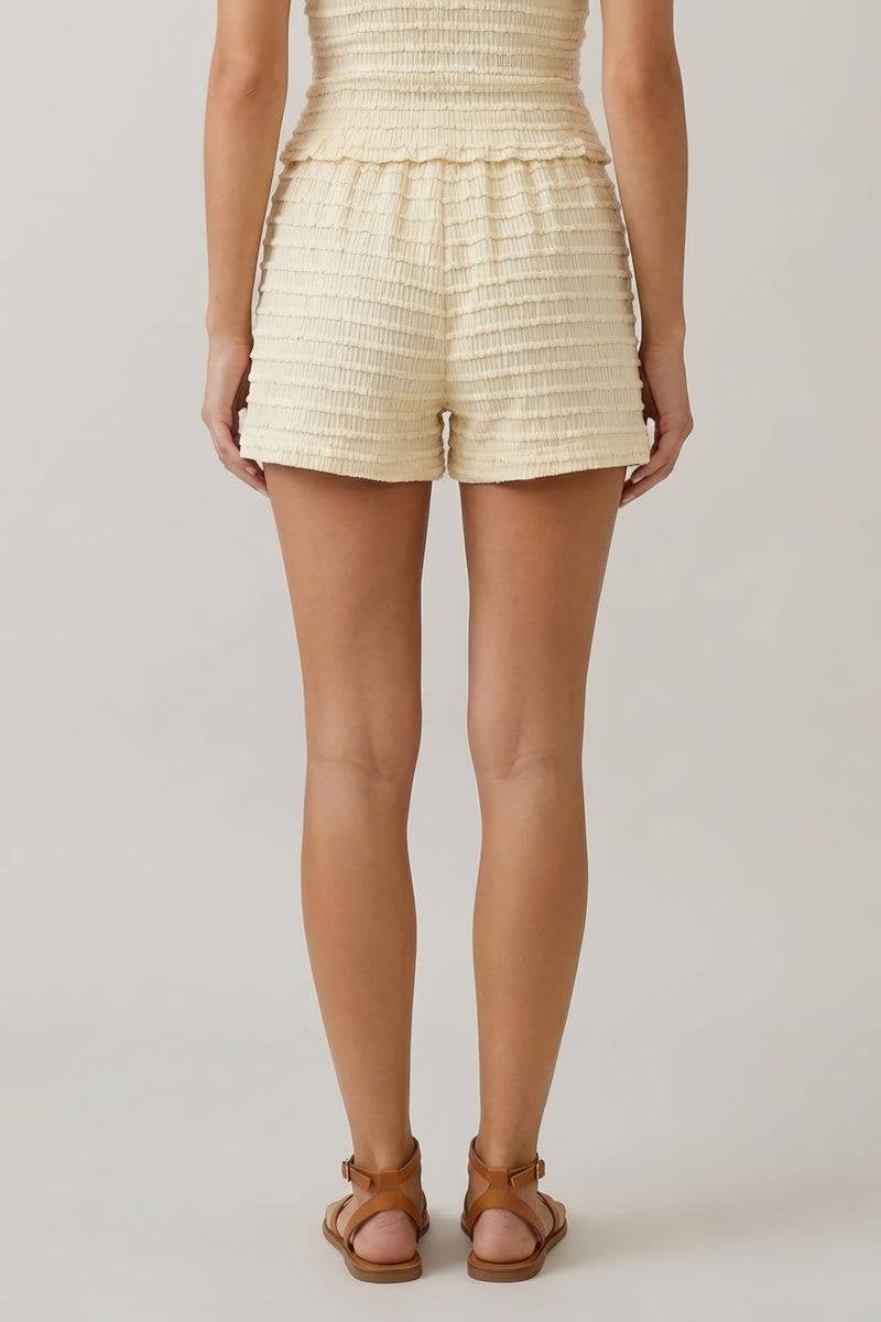 Mini Ruffle Shorts, Feathered Farmhouse