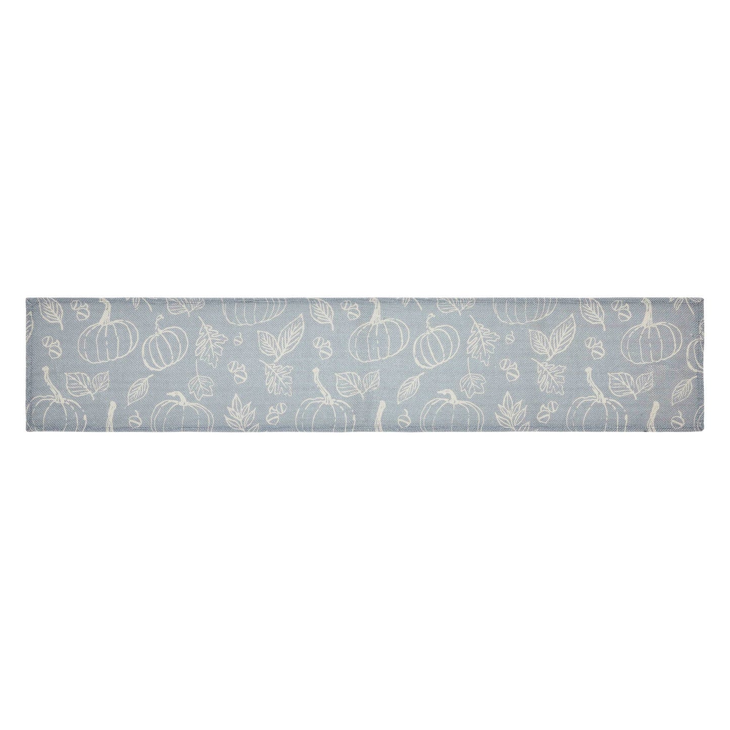 Grey Pumpkin Fall Autumn Halloween Table Runner, Feathered Farmhouse