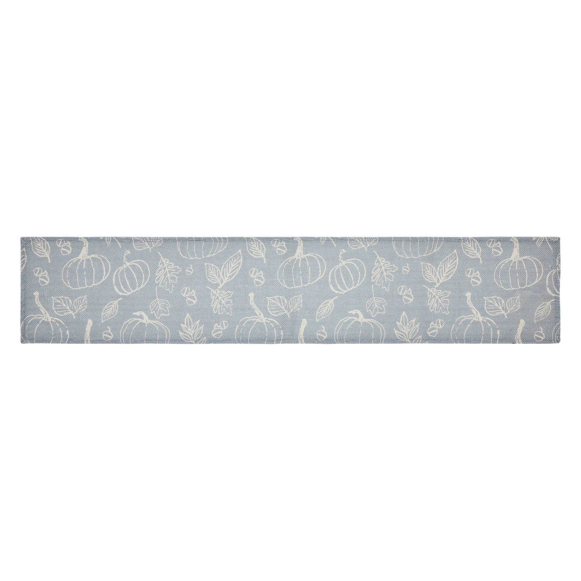 Grey Pumpkin Fall Autumn Halloween Table Runner, Feathered Farmhouse
