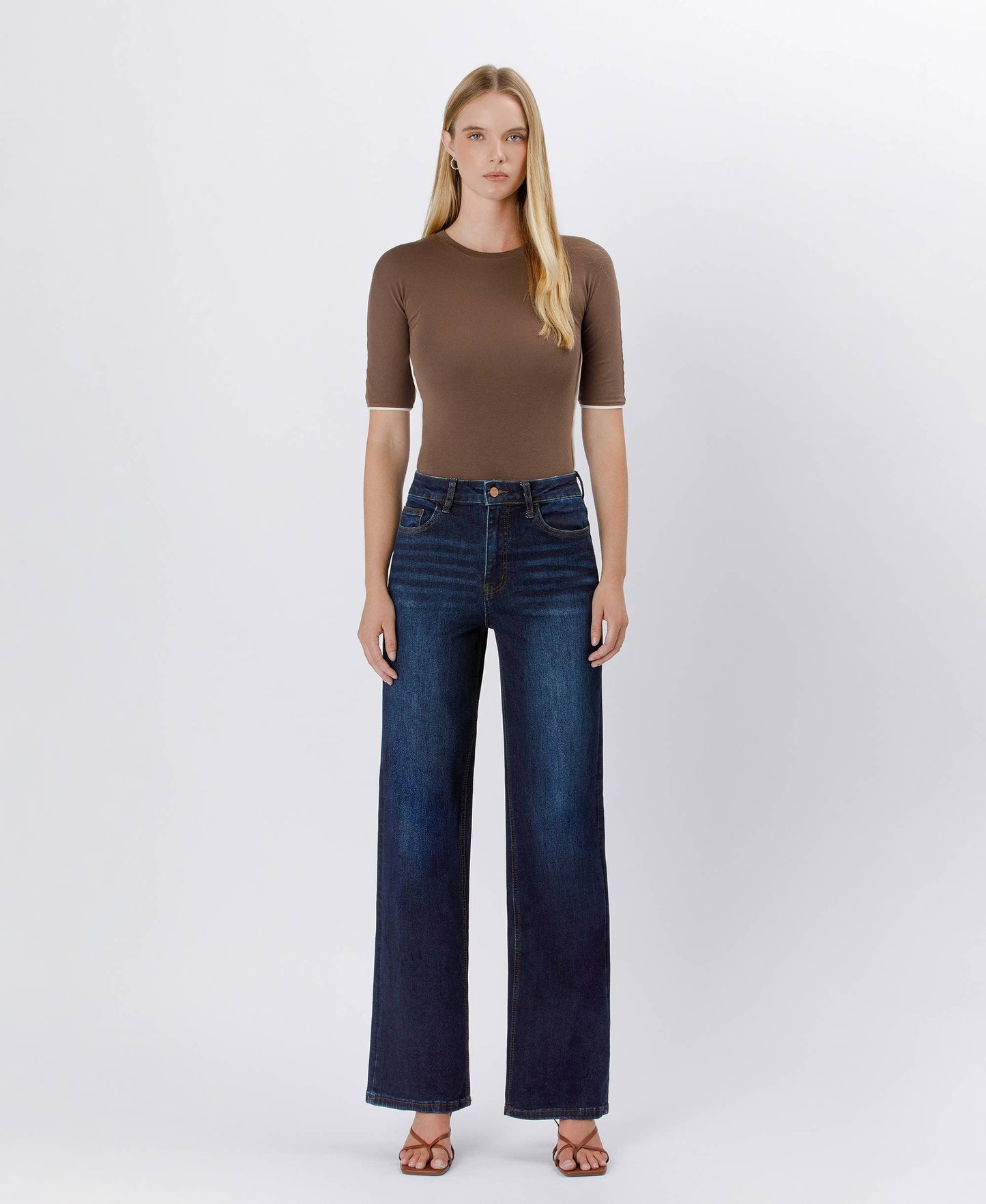 90's Vintage Super High Rise Dark Wash Loose Jeans, Feathered Farmhouse