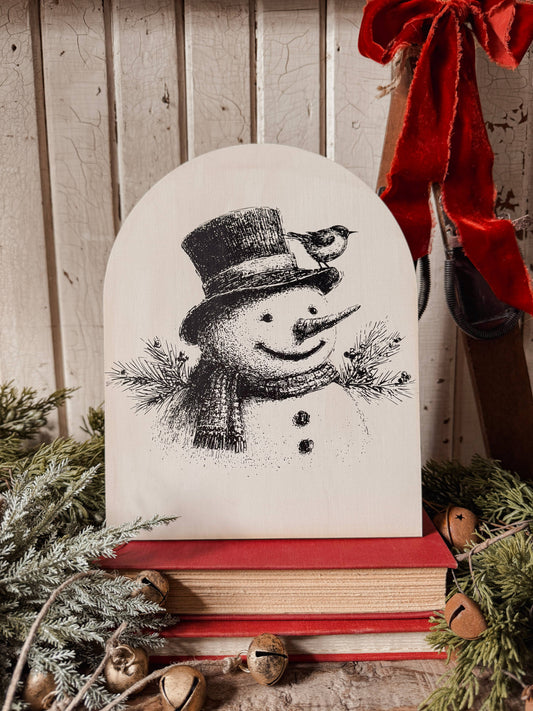 Black + White Snowman Face, The Feathered Farmhouse