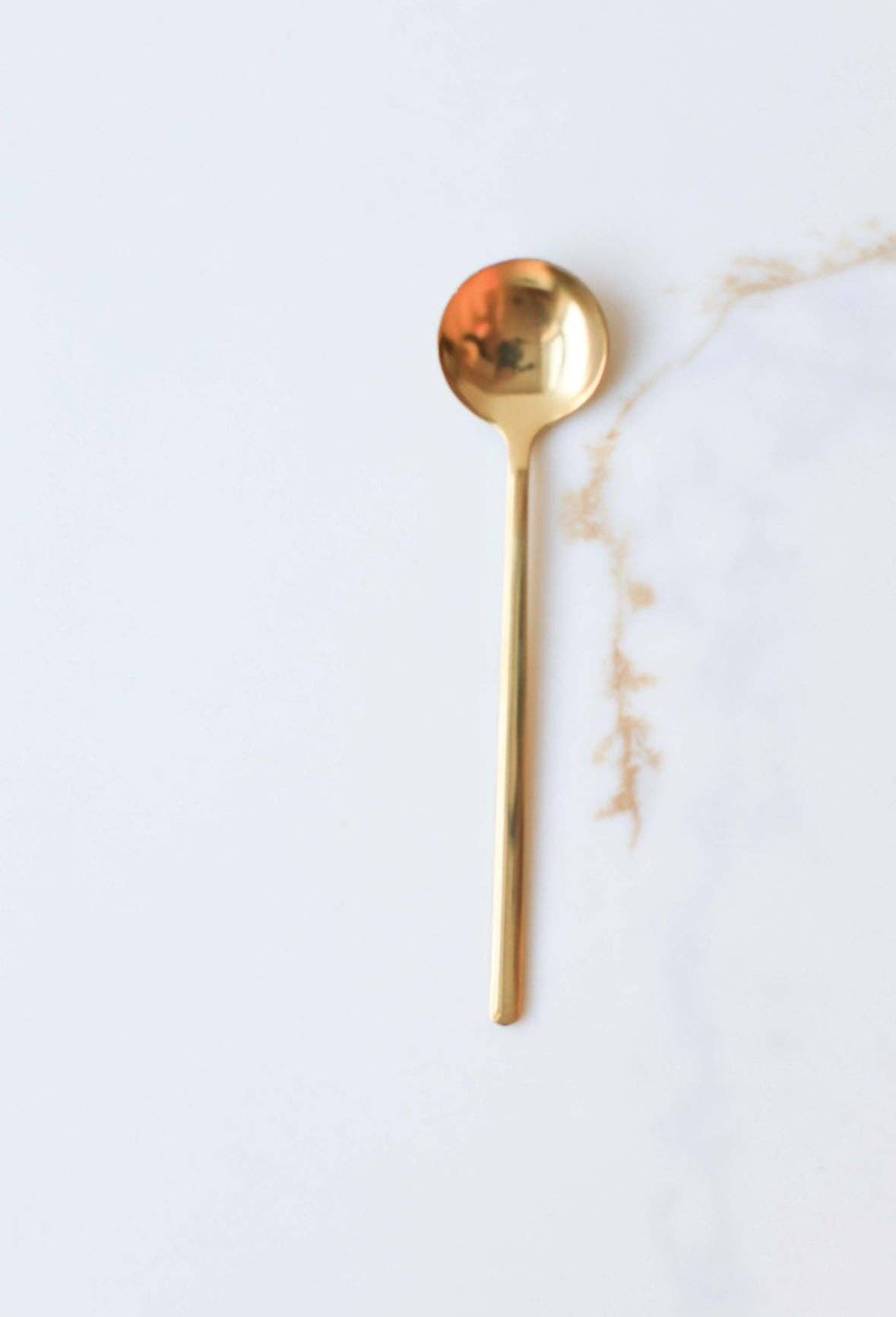 Gold-Plated Stainless Steel Stirring Spoon, Feathered Farmhouse