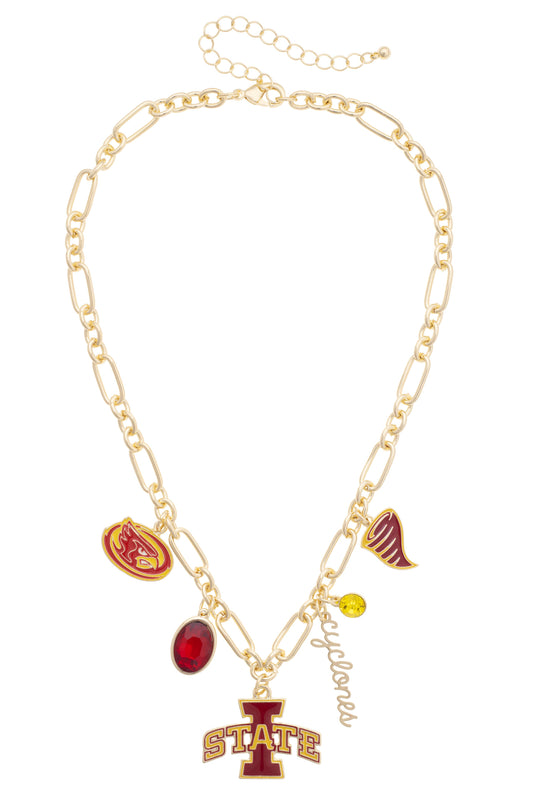 Iowa State Cyclones Gameday Charm Necklace, Feathered Farmhouse