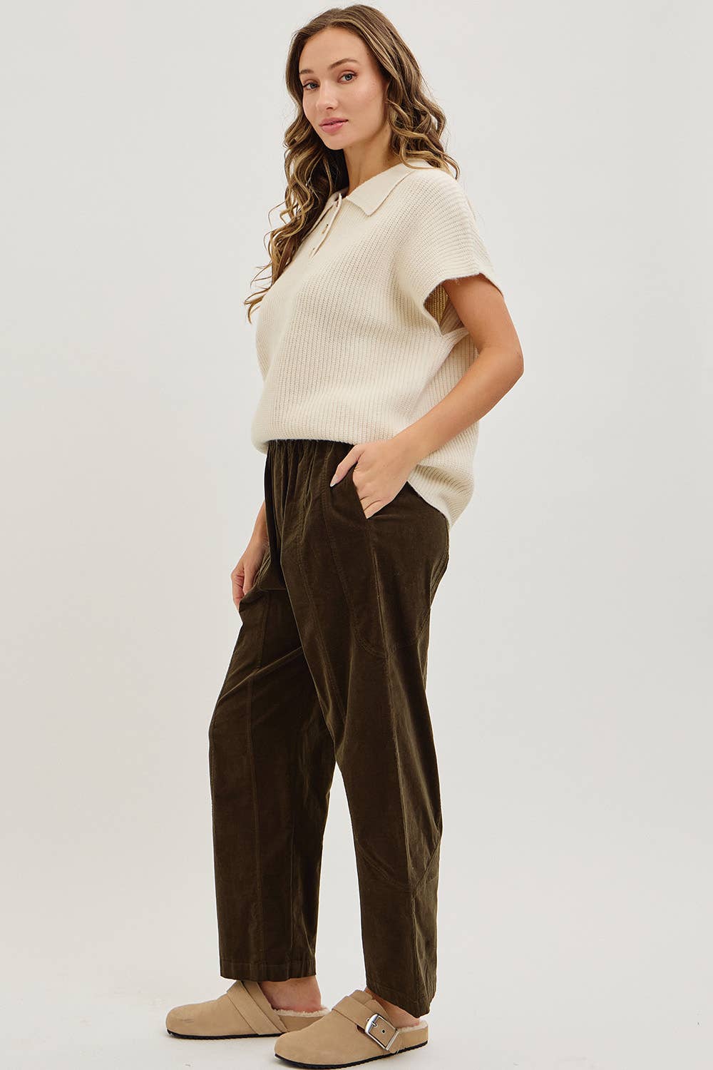 Casual Corduroy Pants, Feathered Farmhouse