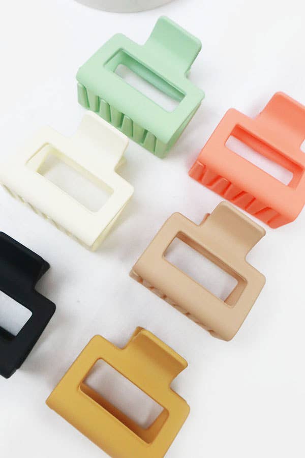 Small Matte Cut Out Rectangle Hair Claw