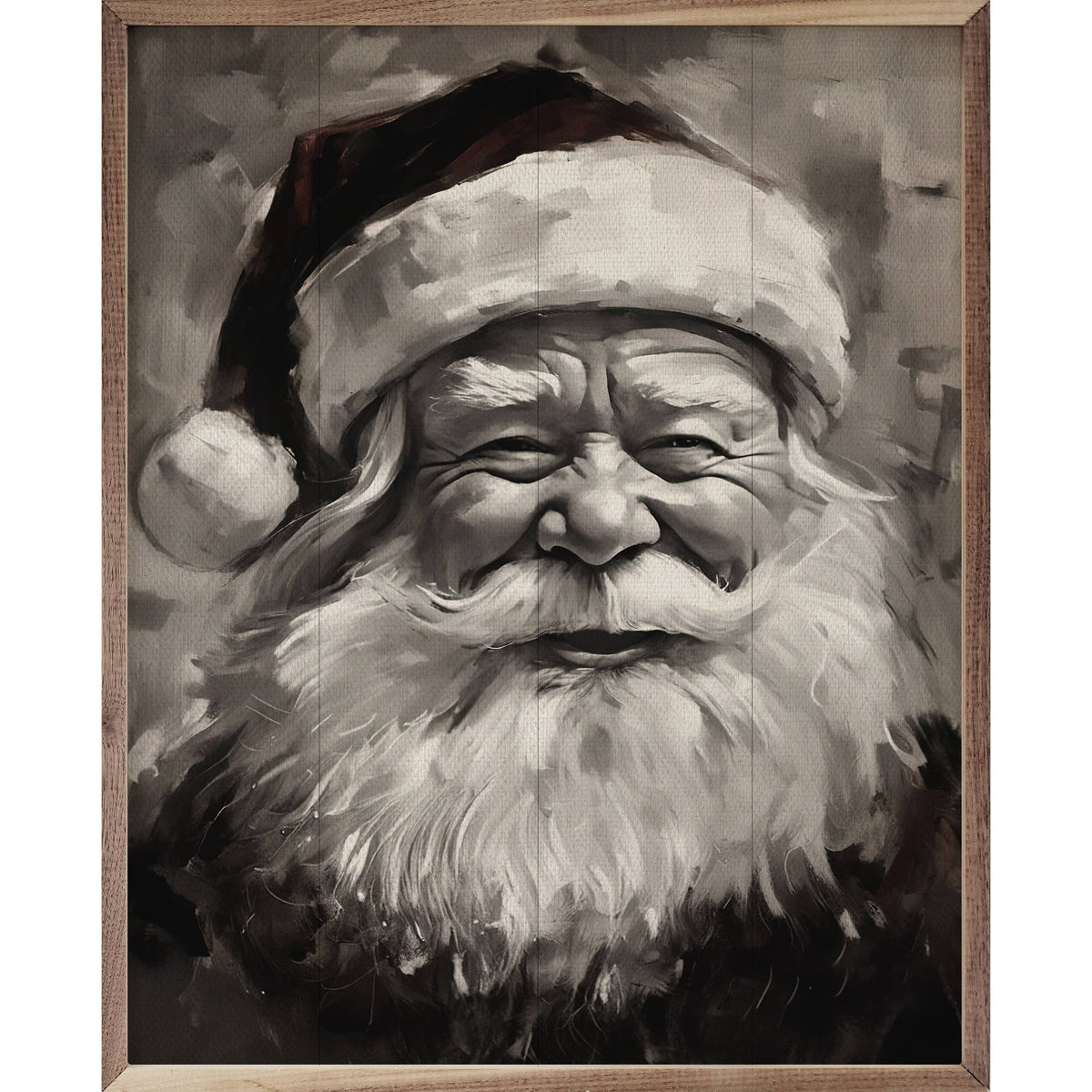 Black & White Santa Art, Feathered Farmhouse
