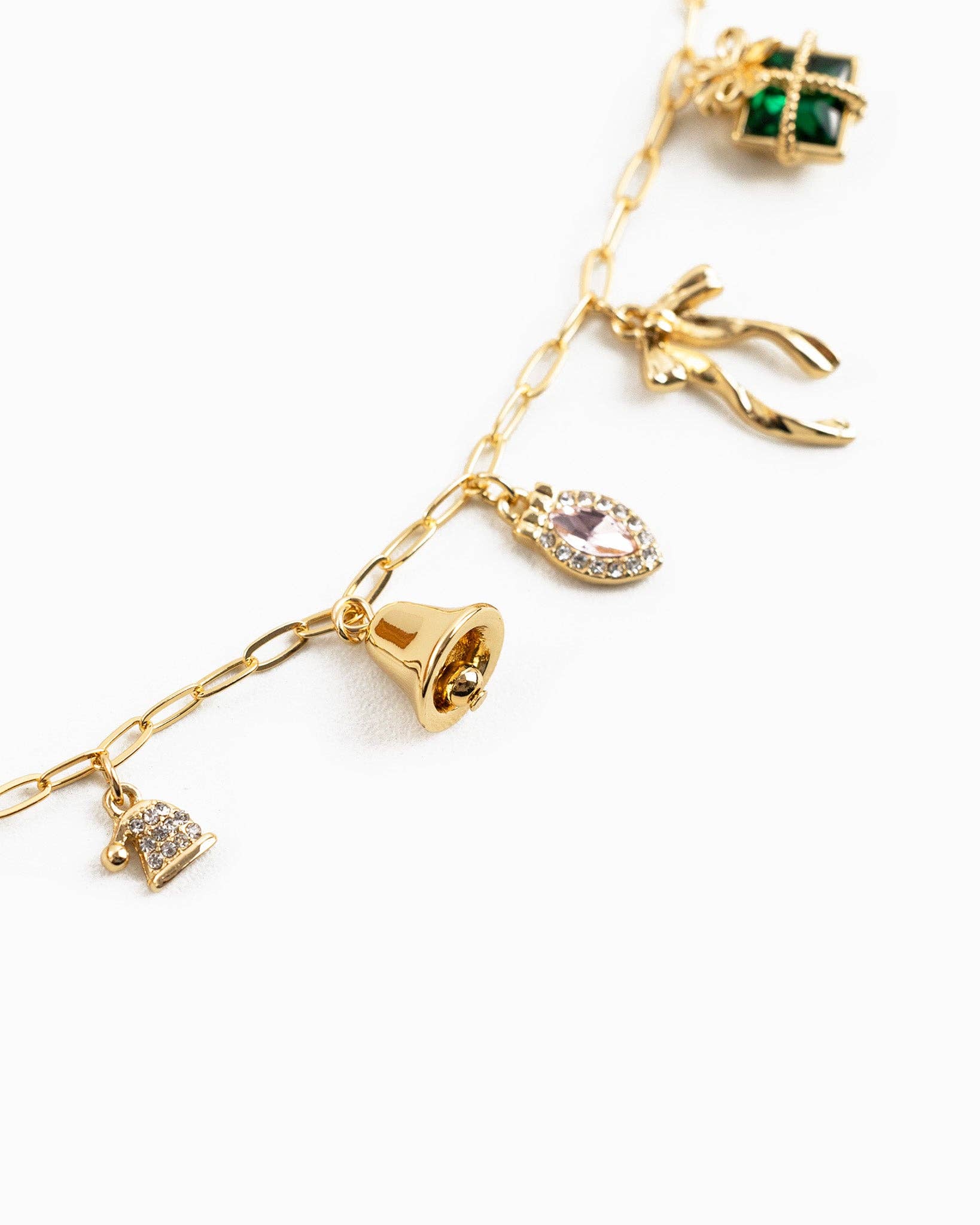 Sparkly Christmas Charm Necklace, Feathered Farmhouse