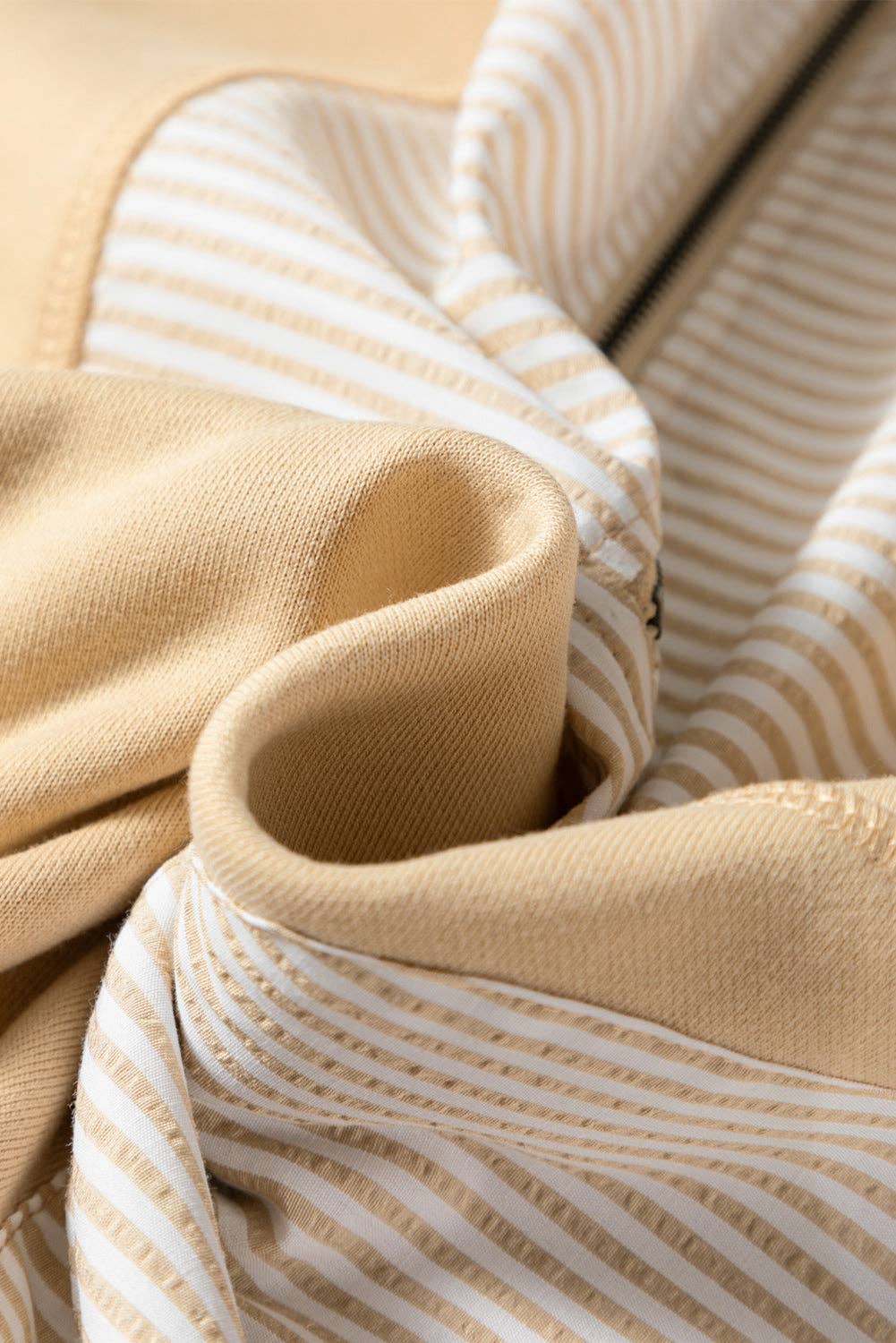 Stripe Patchwork Quarter Zip Top, Feathered Farmhouse