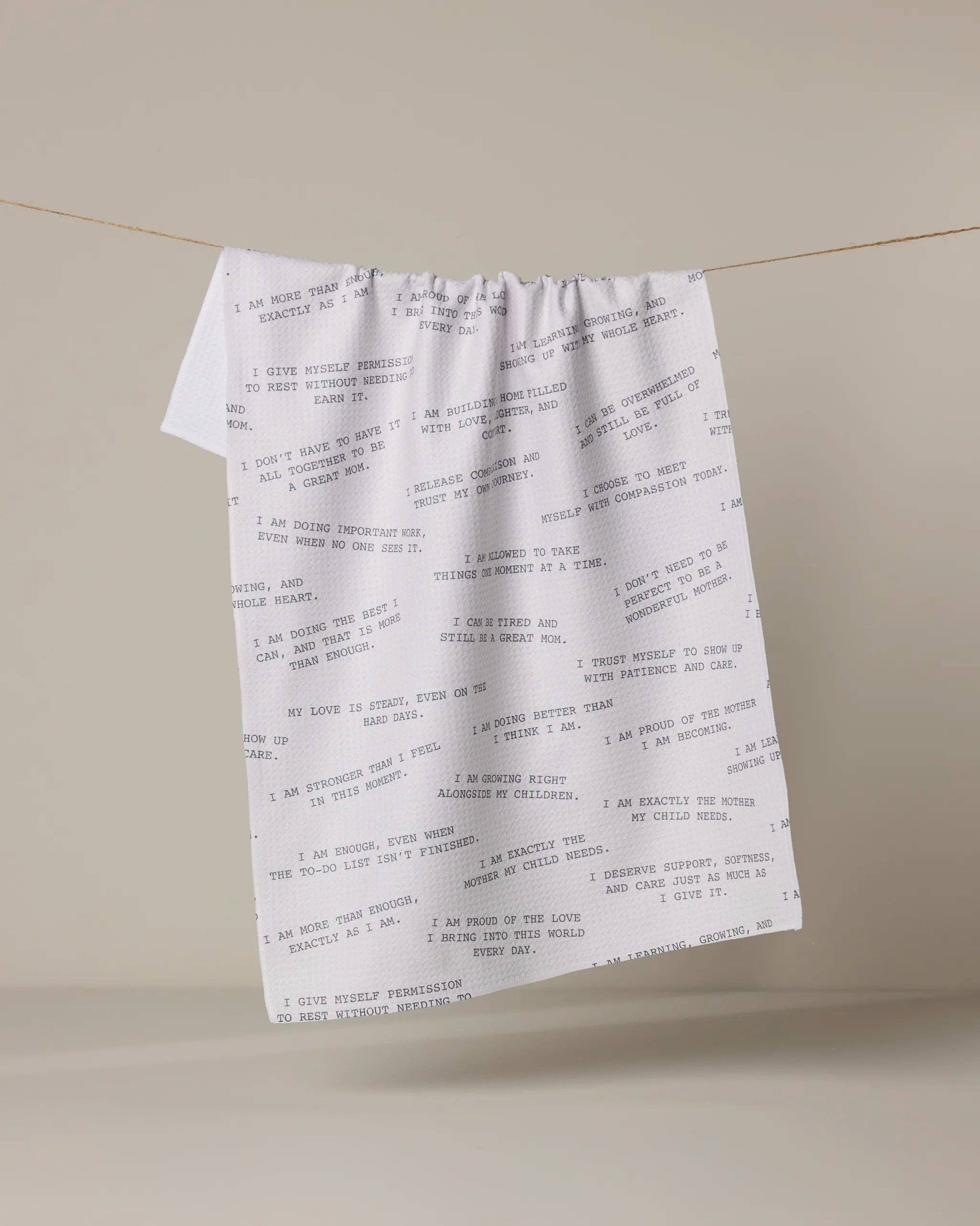Reminders for Mom Tea Towel, Feathered Farmhouse