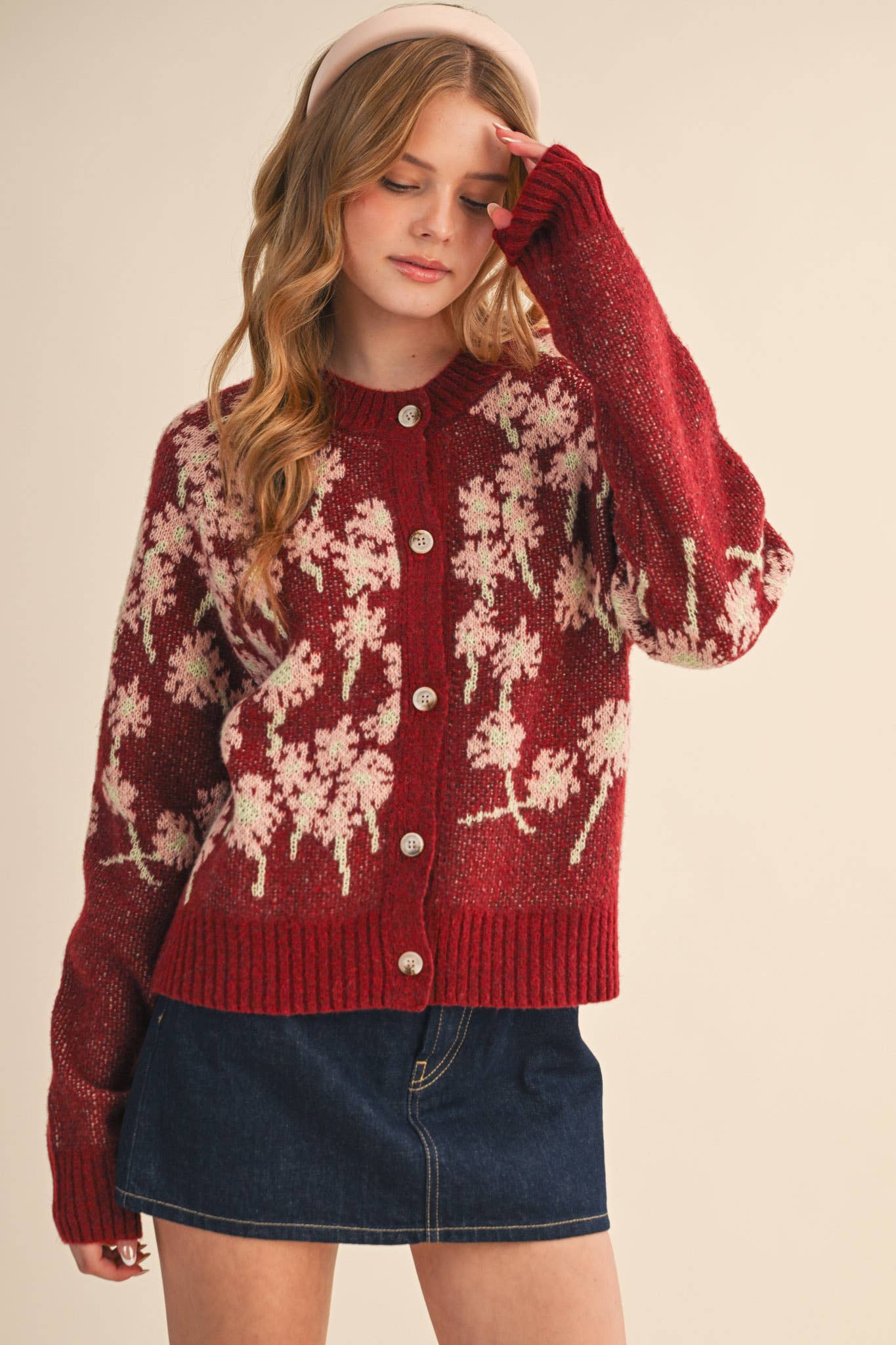 Floral Knit Cardigan, Feathered Farmhouse