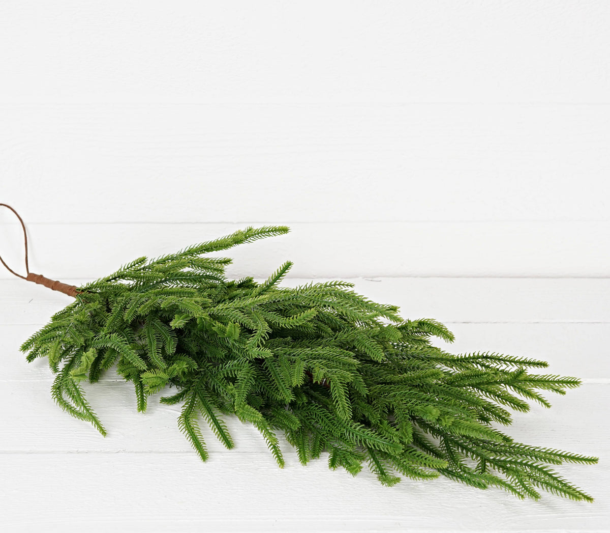 Evergreen Norfolk Pine Soft Touch Teardrop Swag, Feathered Farmhouse