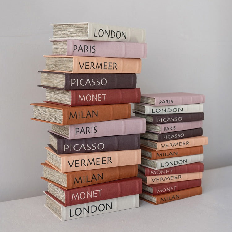 Linen Book Storage Boxes, Feathered Farmhouse