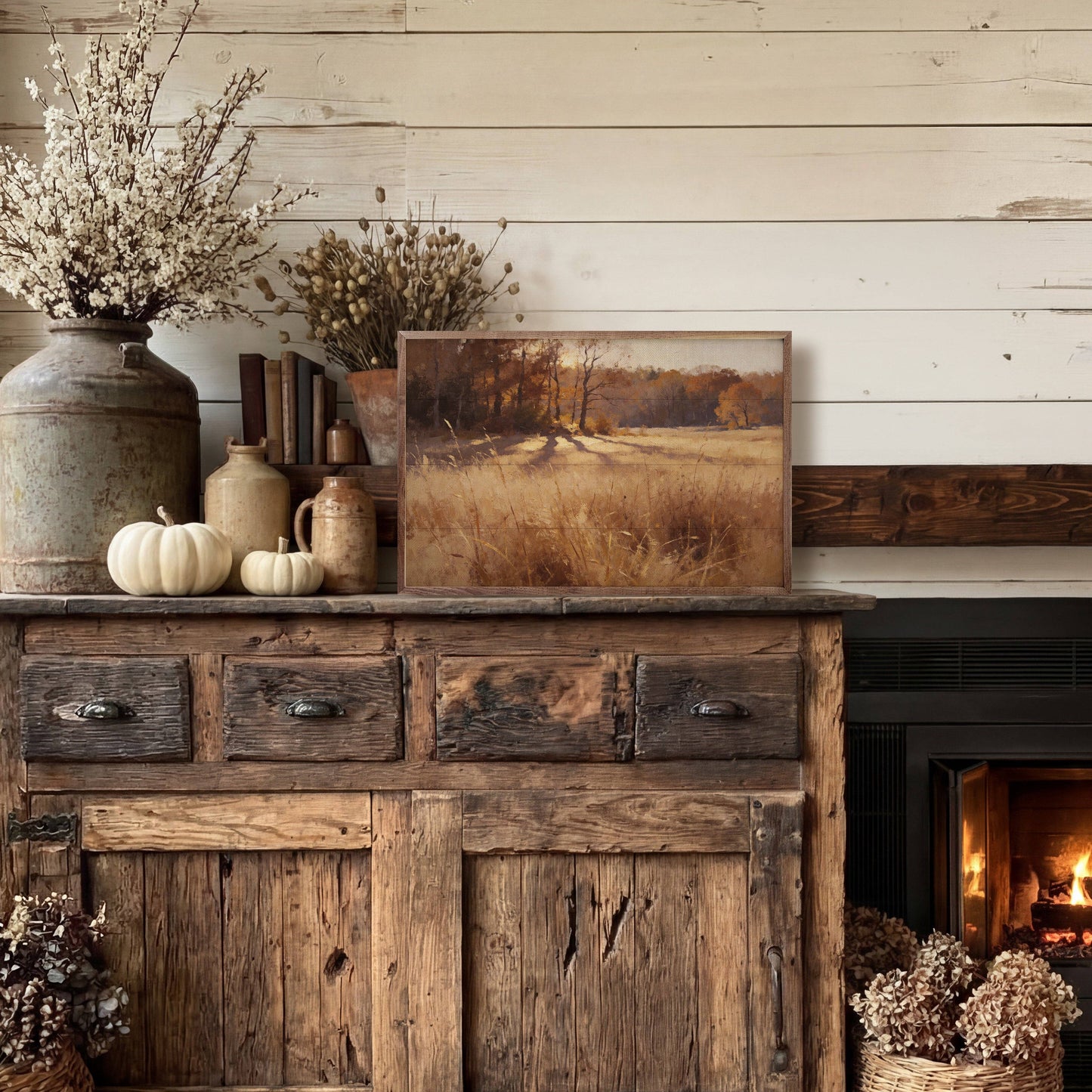 Sunlit Autumn Meadow, Feathered Farmhouse