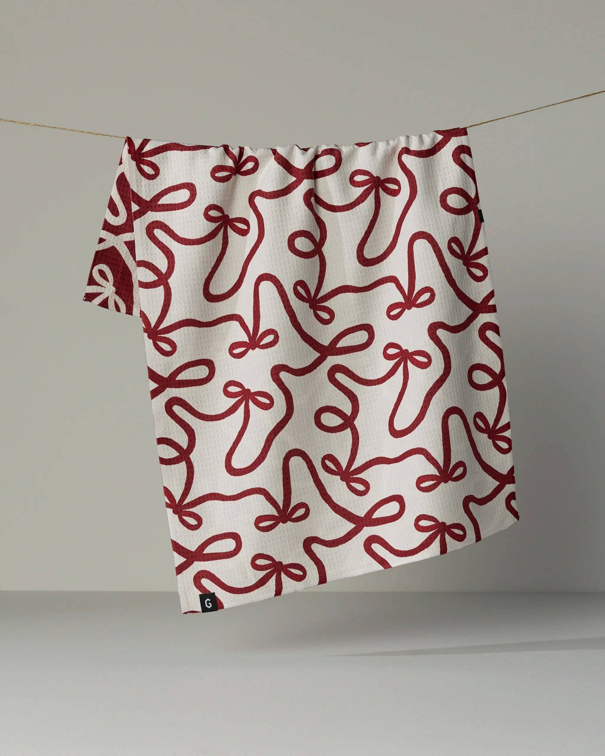 Holiday Bows Luxe Kitchen Towel, Feathered Farmhouse