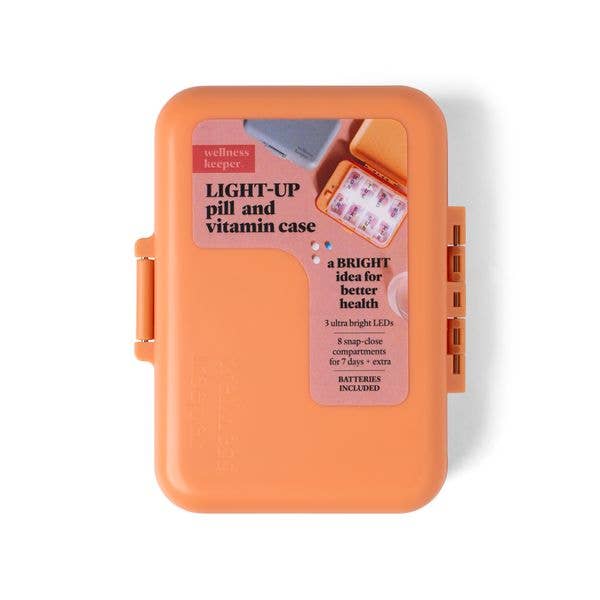 Wellness Keeper Light Up Pill and Vitamin Case, Feathered Farmhouse