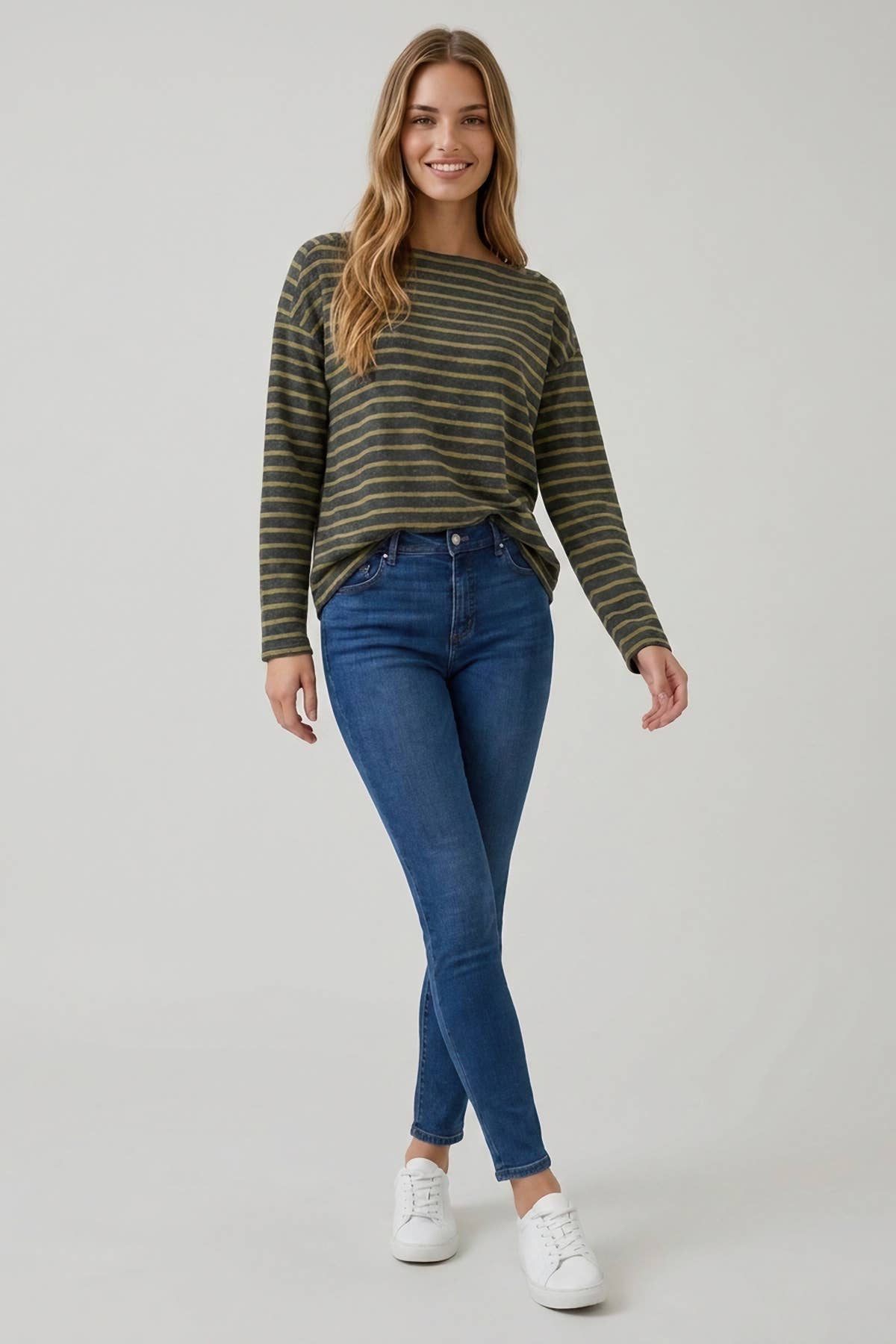 Mustard Anna Striped Top