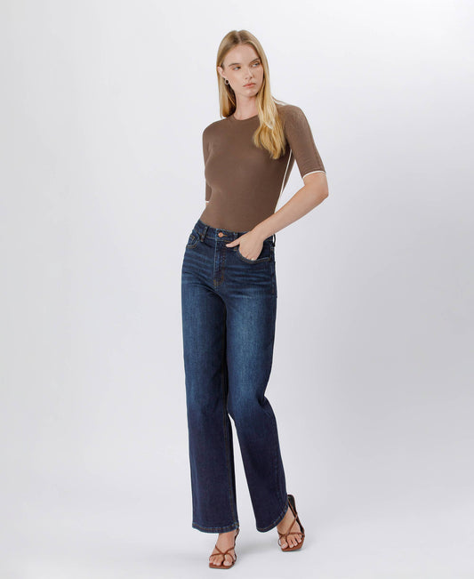 90's Vintage Super High Rise Dark Wash Loose Jeans, Feathered Farmhouse