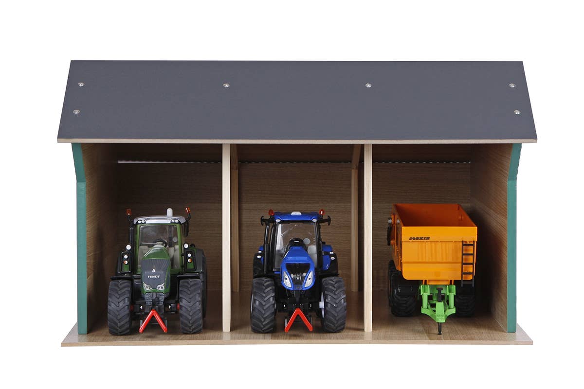 1:32 scale Wooden Farm Shed Toy For 3 Tractors