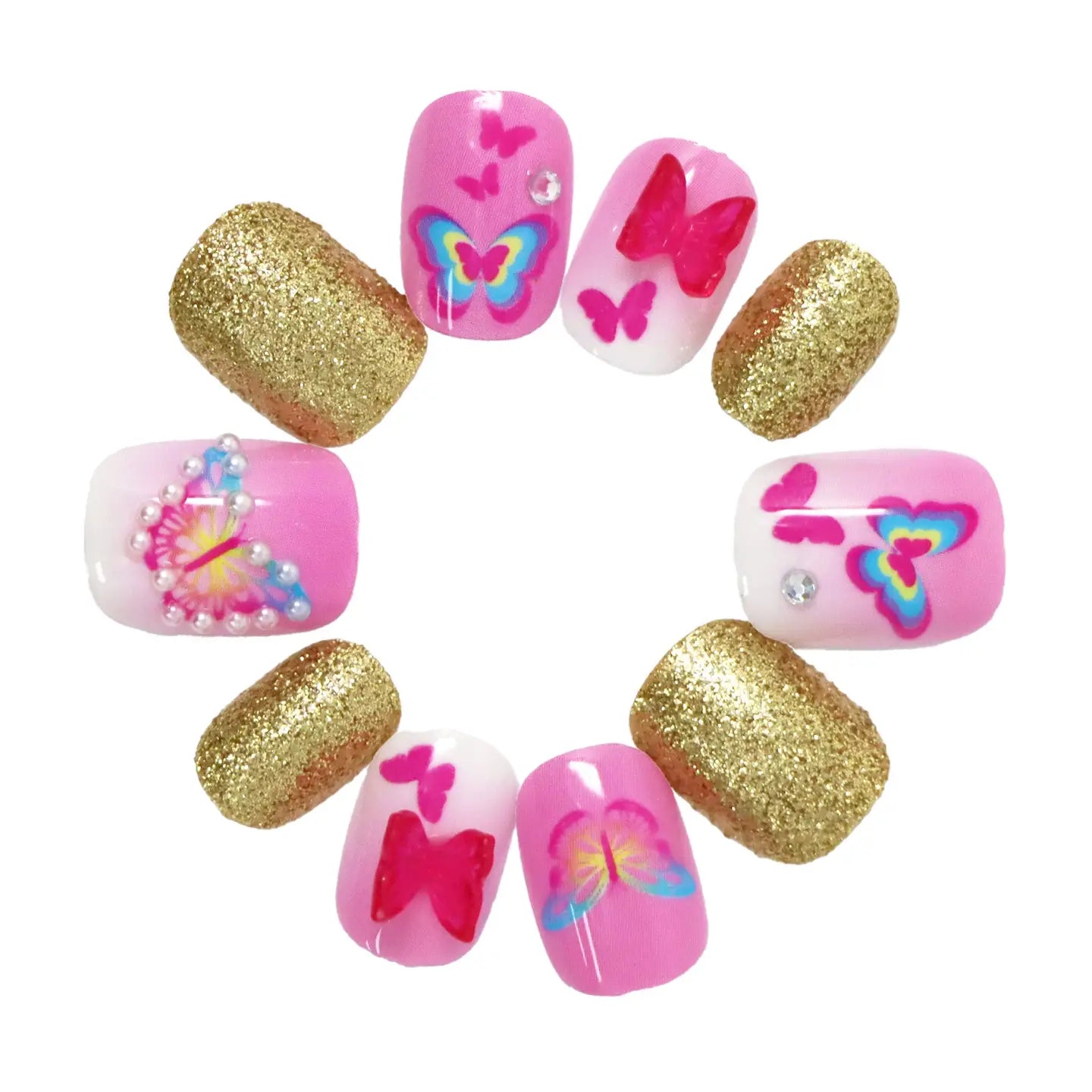 3D Butterfly Press On Nails, Feathered Farmhouse