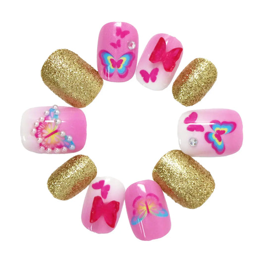 3D Butterfly Press On Nails, Feathered Farmhouse