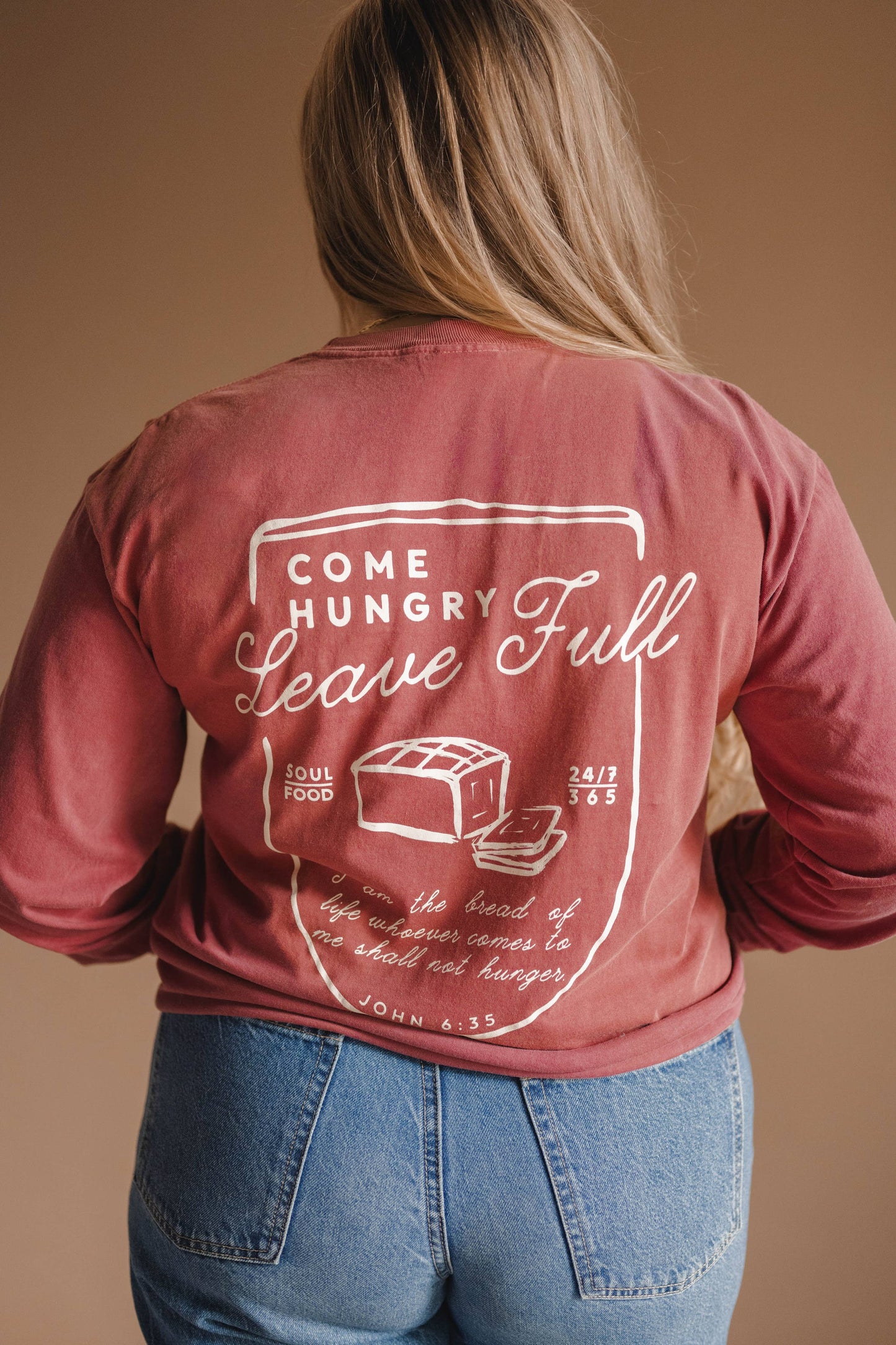 Daily Bread Long Sleeve Tee, Feathered Farmhouse