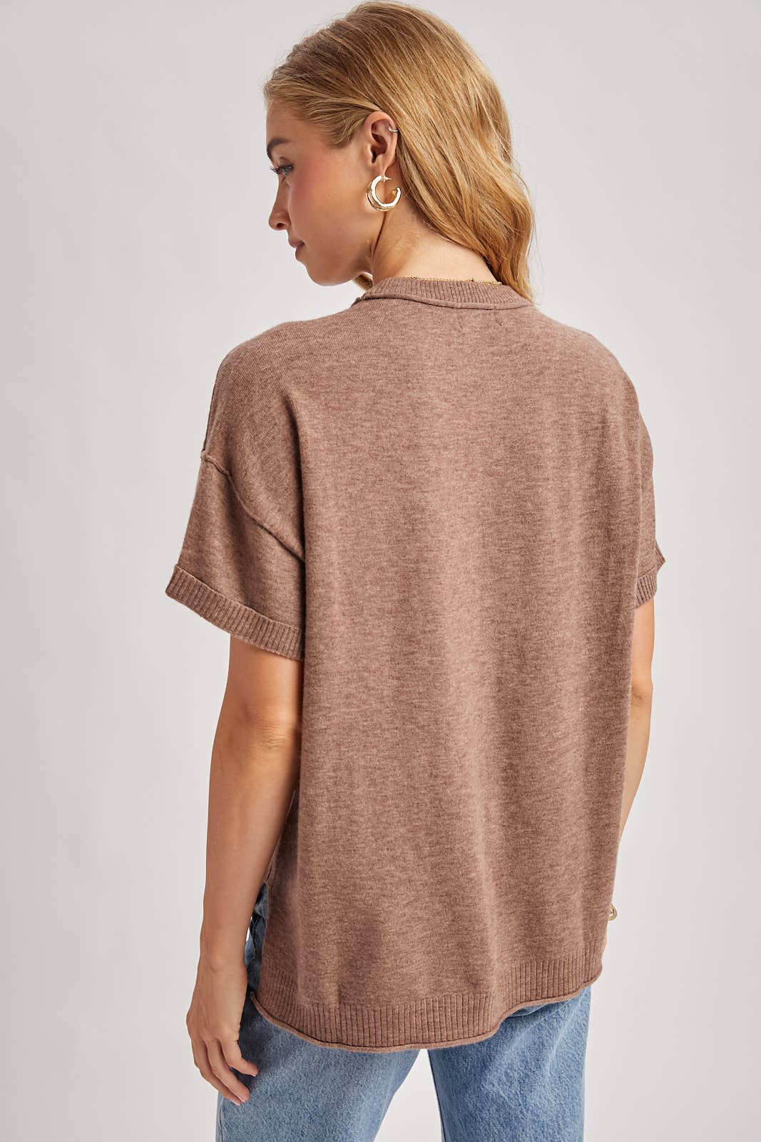 Mocha Maggie Knit Top, Feathered Farmhouse
