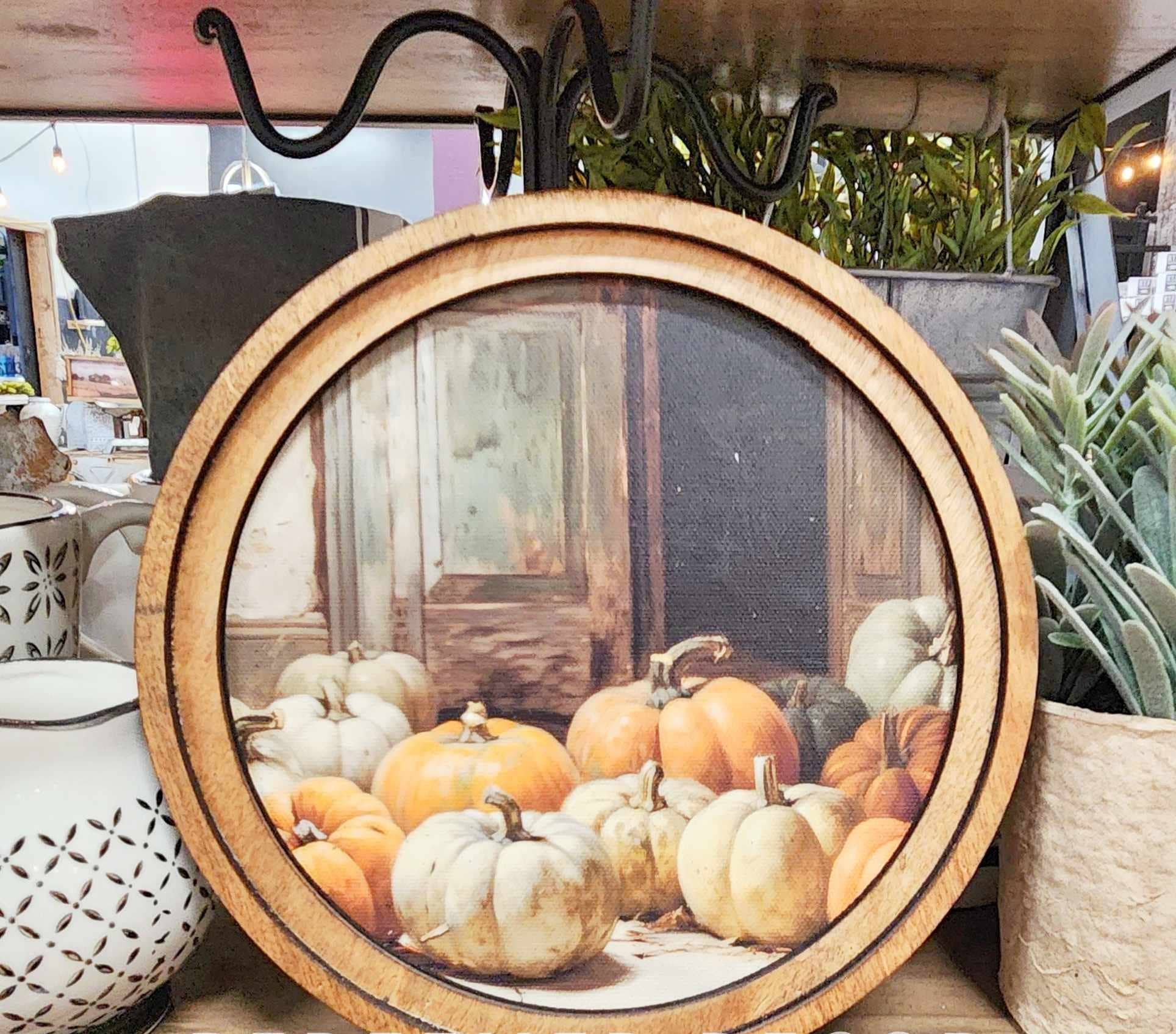 Pumpkin Door Art, Feathered Farmhouse