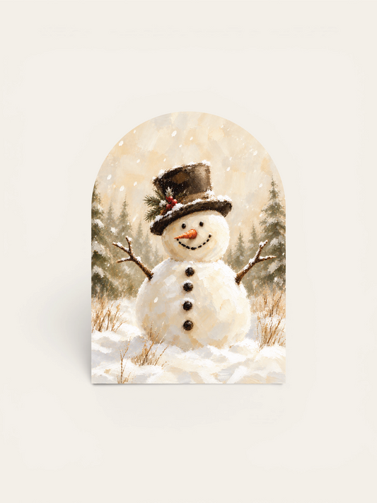Snowman in Woods Arch, Feathered Farmhouse