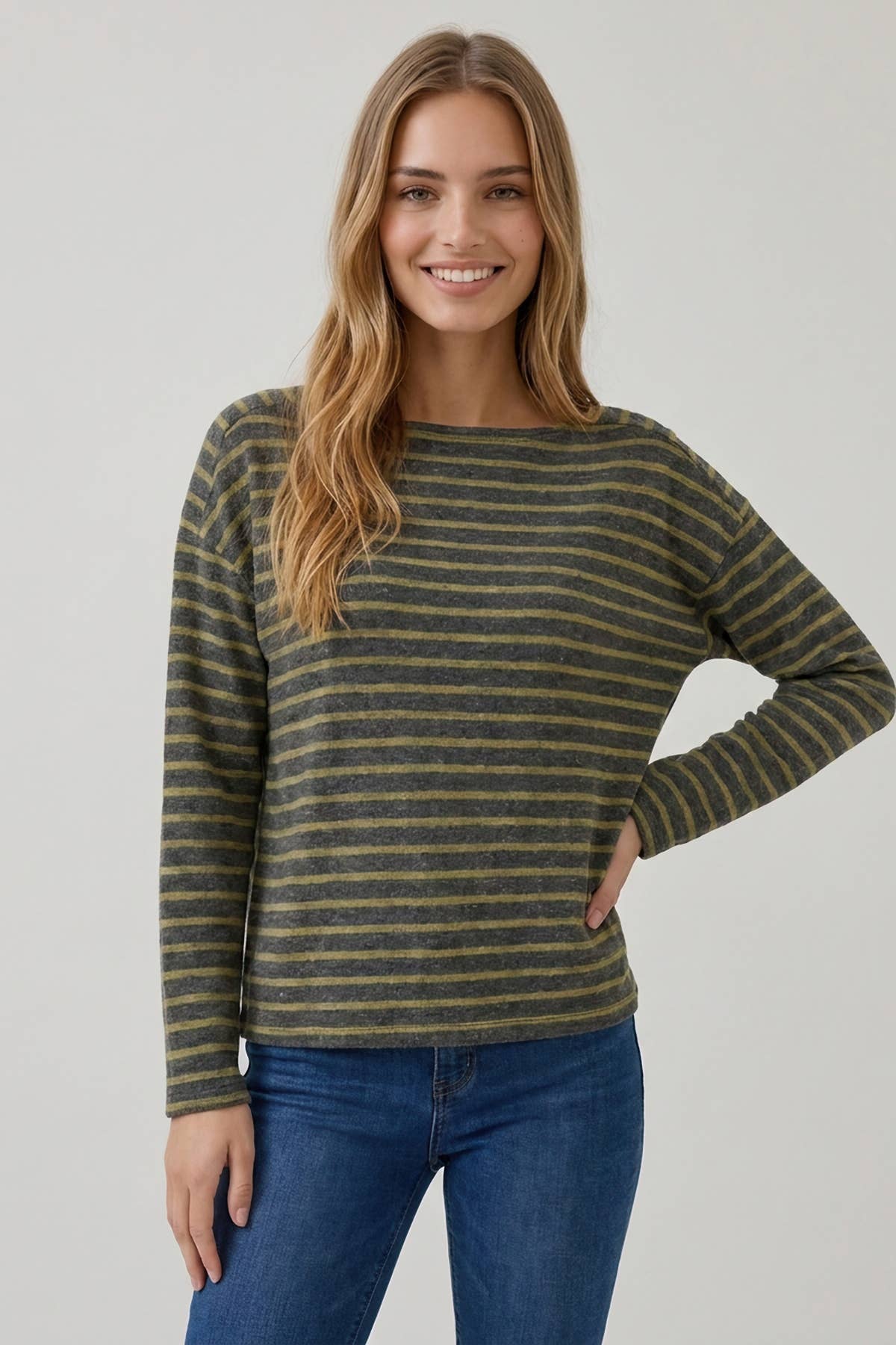 Mustard Anna Striped Top