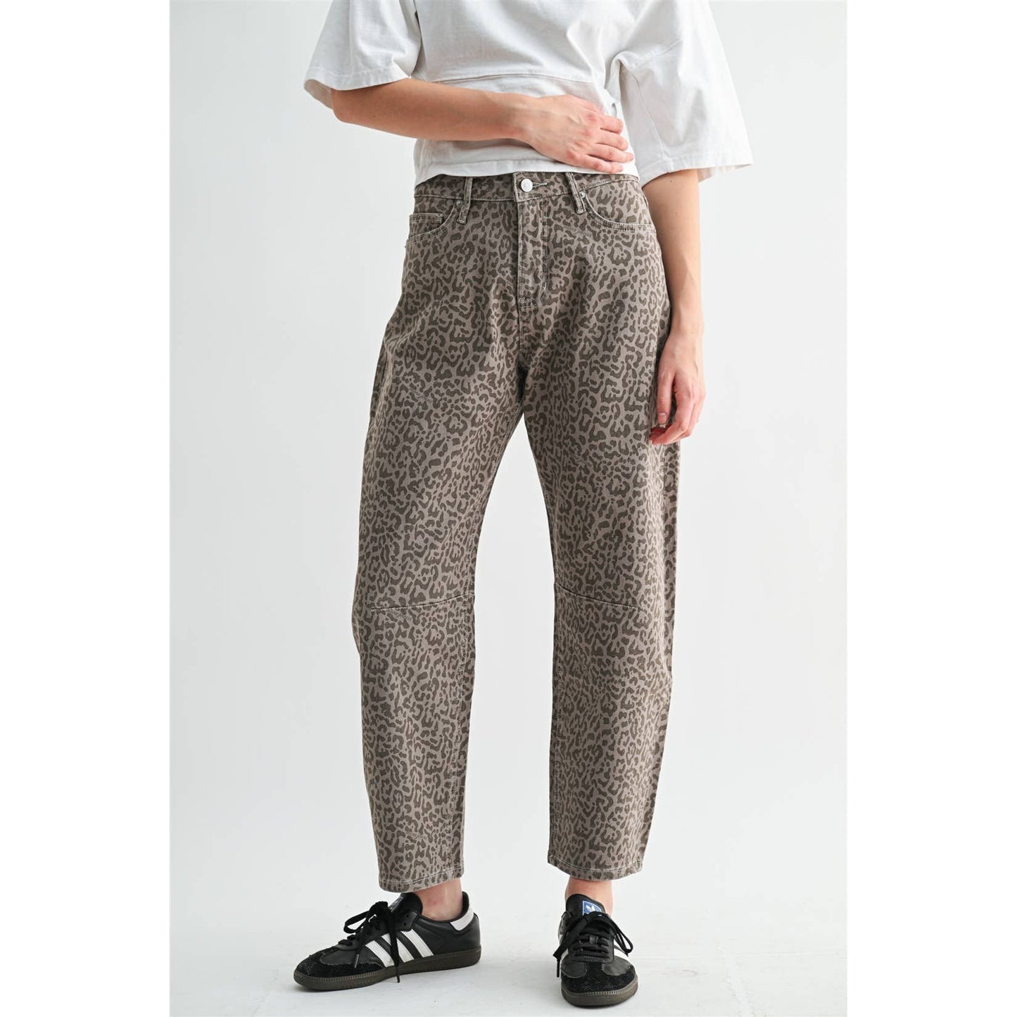 High Rise Ankle Barrel Jeans, Feathered Farmhouse