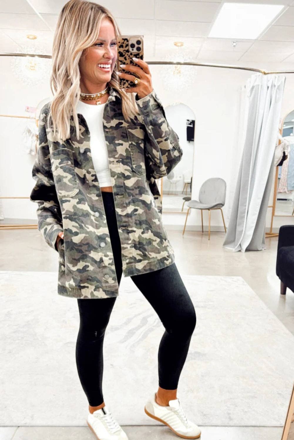 Green Camo Jacket, Feathered Farmhouse