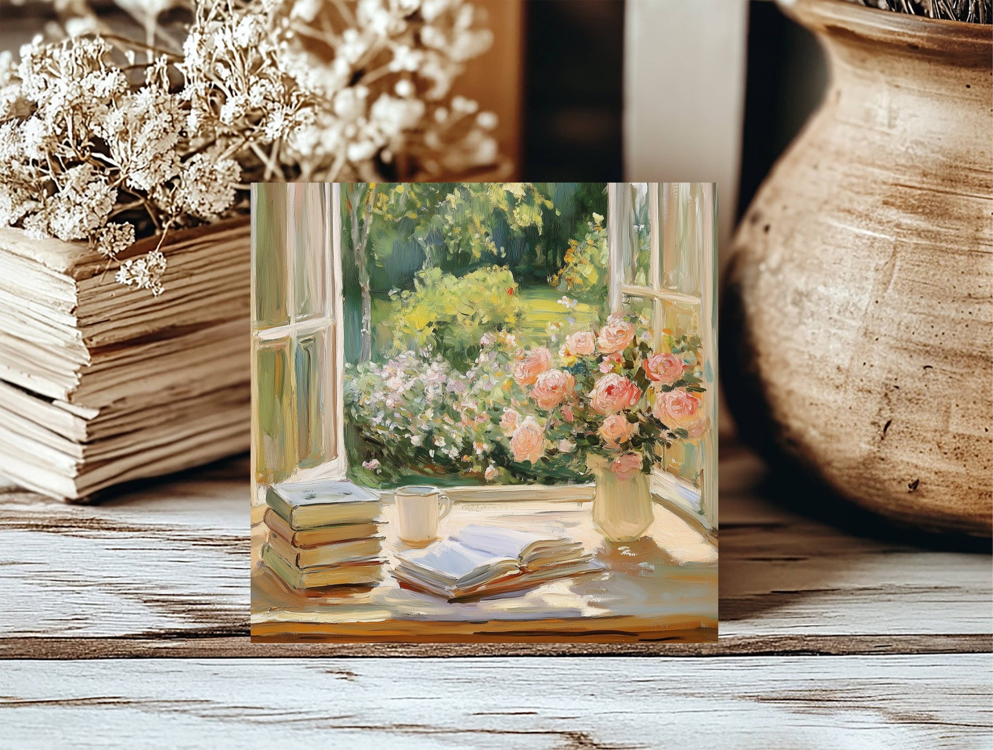 Spring Window Insert, Feathered Farmhouse