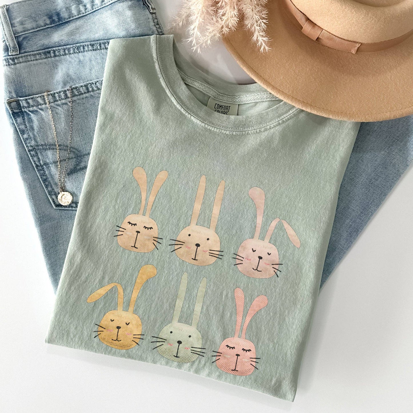 Adorable Easter Bunnies Tshirt, The Feathered Farmhouse