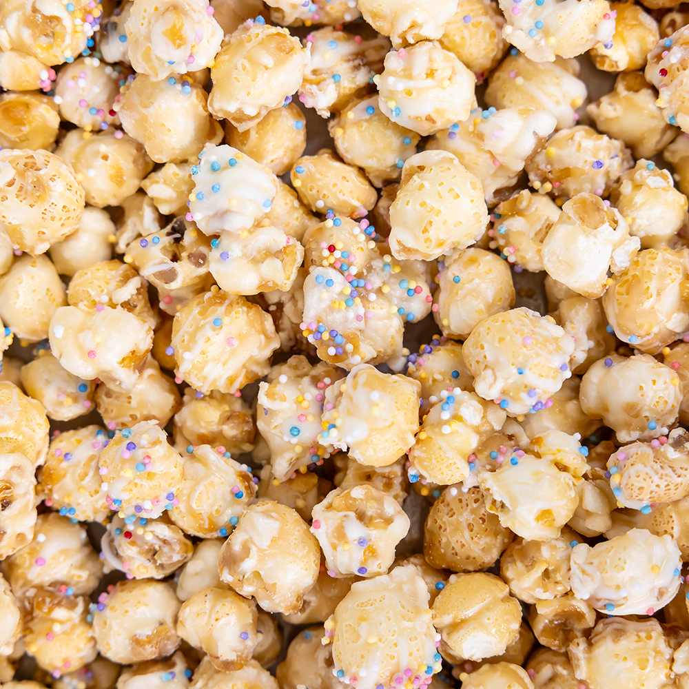 Frosted Sugar Cookie Popcorn, Feathered Farmhouse
