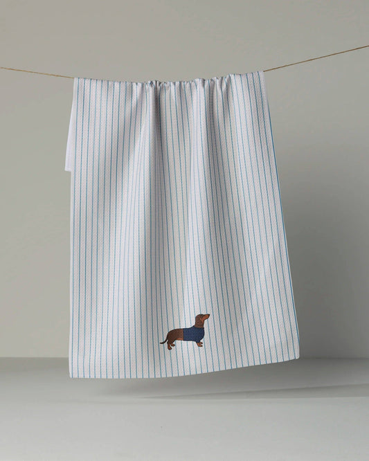 Doxie Stripe Tea Towel, Feathered Farmhouse