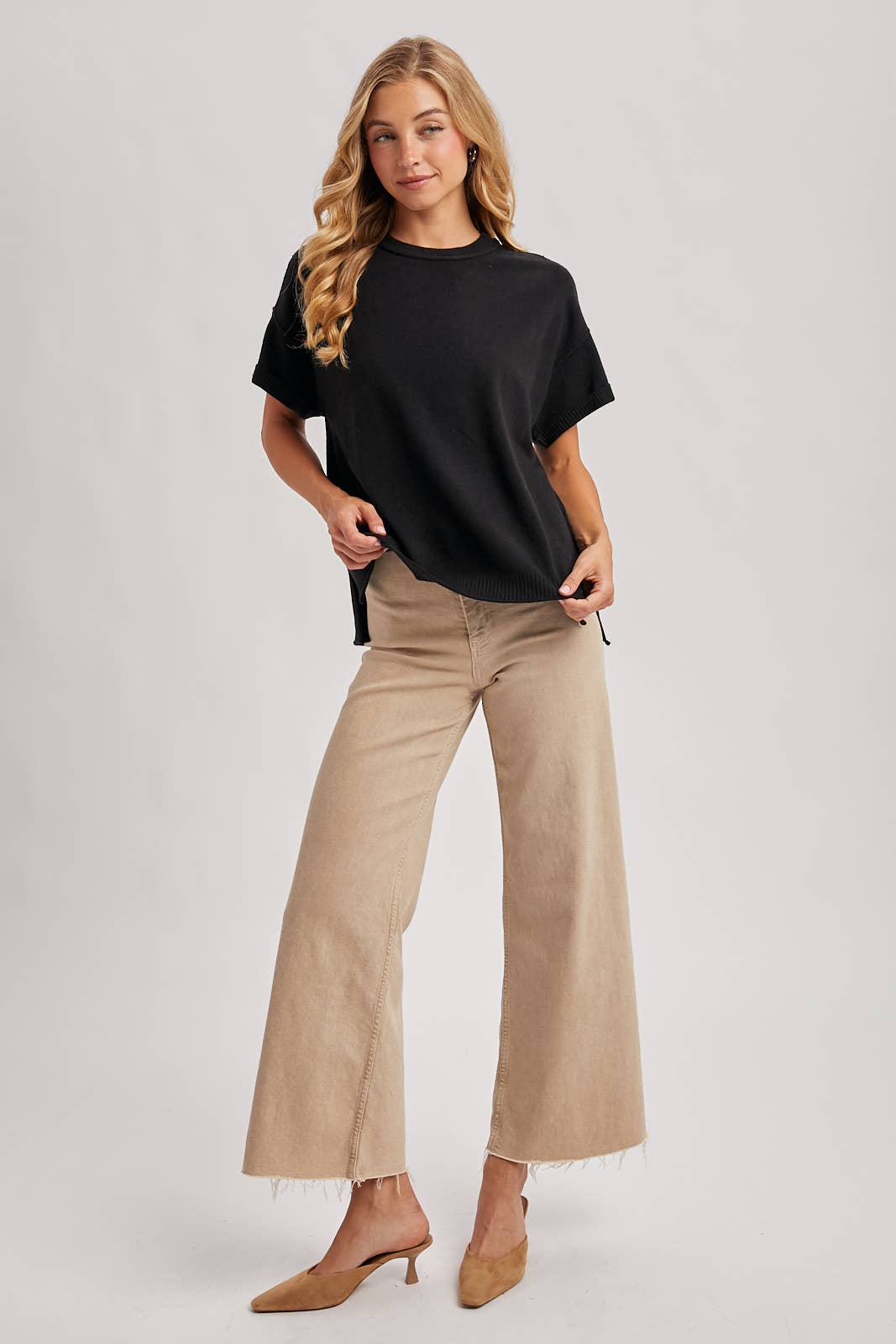 Black Maggie Knit Top, Feathered Farmhouse