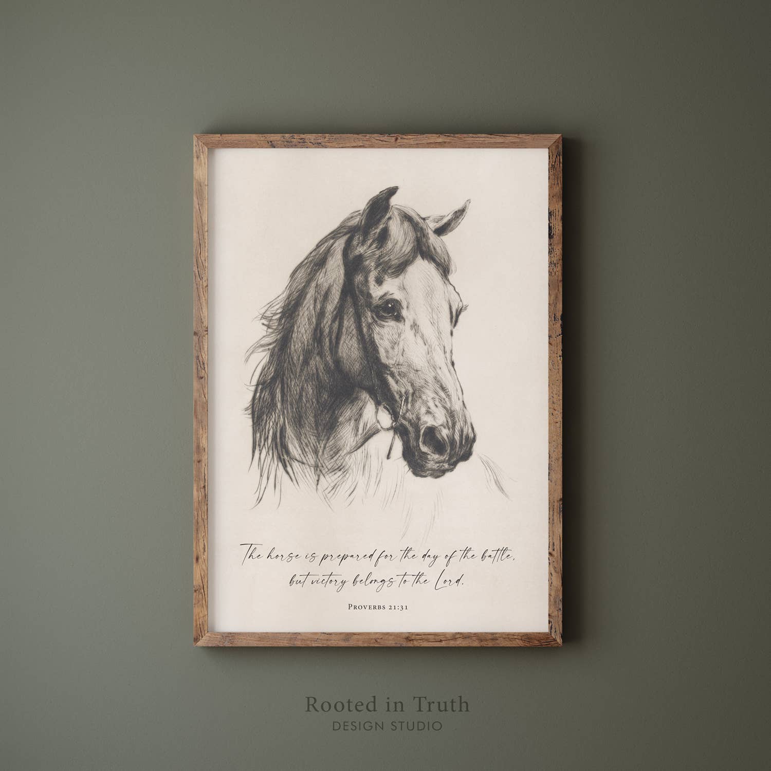 Horse is Prepared Wall Art Print, Feathered Farmhouse