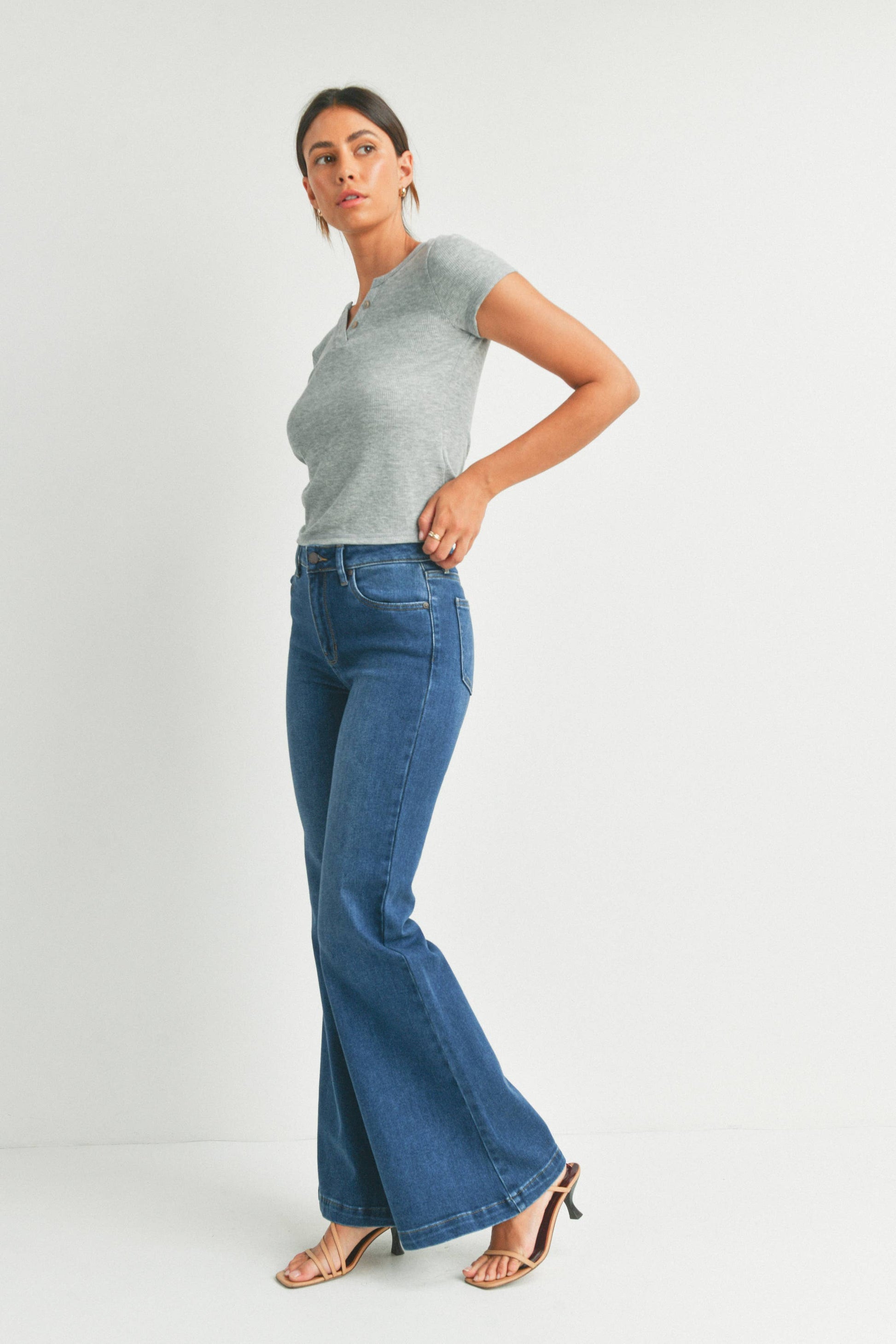 High Rise Flare Jeans, Feathered Farmhouse