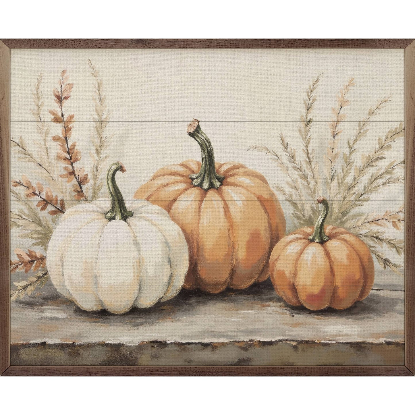 Pumpkins With Autumn Branches, Feathered Farmhouse