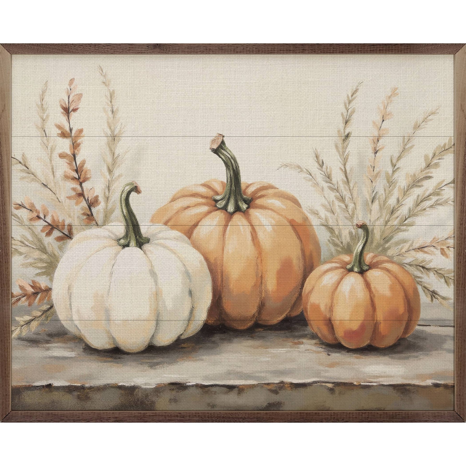 Pumpkins With Autumn Branches, Feathered Farmhouse