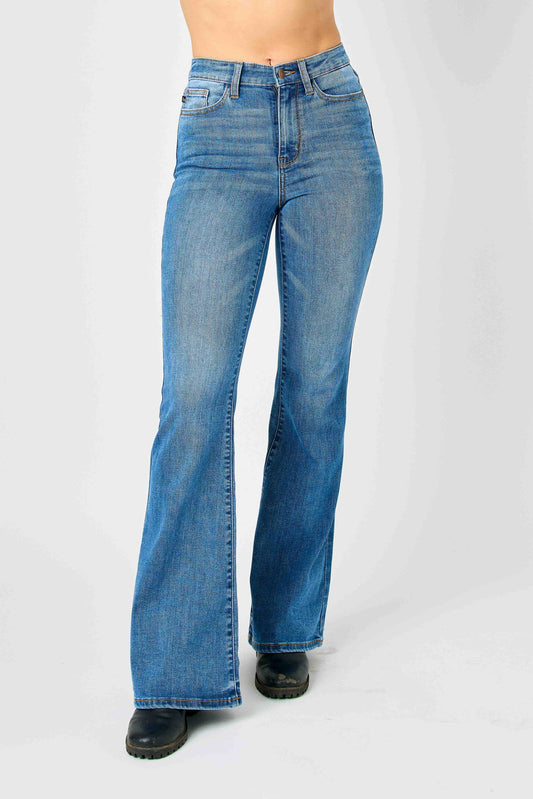 Judy Blue High Waist Classic Flare Jeans, Feathered Farmhouse